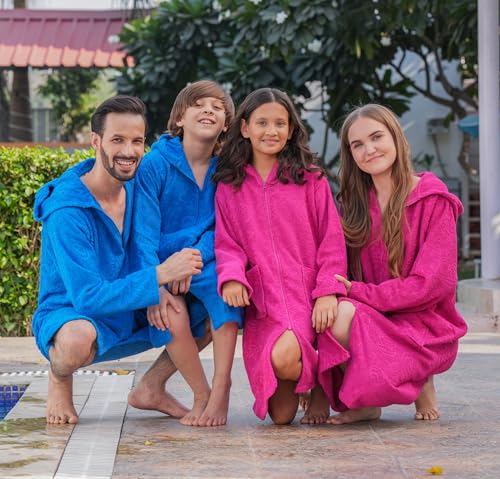 ALLEN & MATE 100% COTTON Unisex Hooded Bathrobe with Zip - 380 GSM Safety Certified Soft & Absorbent - Ideal for Men & Women2