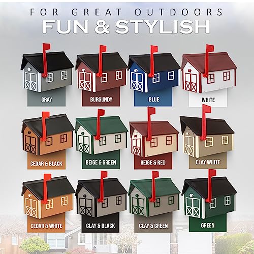 Peaceful Classics Poly Mailbox- Durable, Weather-Resistant Amish Craftsman Mailboxes For Outside Uses Like Front Yard And Road Side- Long-Lasting, Decorative, Modern Mailbox (Gray). #TOP2