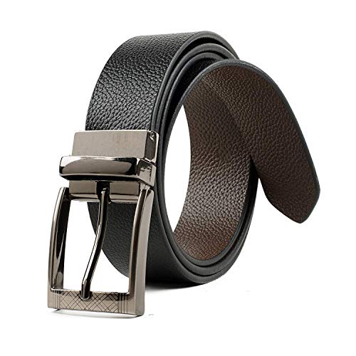 Image of KAEZRI Genuine Leather /Italian Reversible Black And Brown Casual Belt For Men