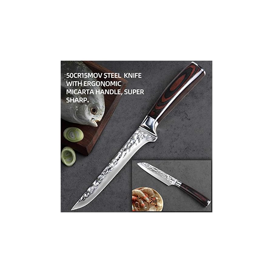 LONSDOW-Knife-Set-with-block-Sharpener-10-Pieces-High-Carbon-Stainless-Steel-Forged-Blade-Knife-Set-with-PakkaWood-Handle-Knife-Set-with-Round-Block LONSDOW Knife Set with block & Sharpener- 10 Pieces High Carbon Stainless Steel Forged Blade Knife Set with PakkaWood Handle Knife Set with Round Block