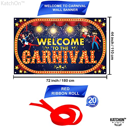 Image of KatchOn, Welcome to The Carnival Banner - XtraLarge, 72x44 Inch | Carnival Decorations | Carnival Backdrop for Birthday Party | Carnival Theme Party Decorations | Carnival Banner for Circus Decoration