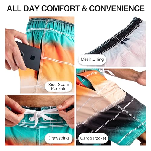 Image of Kanu Surf Men's Big Viper Extended Size Stripe Swim Trunk