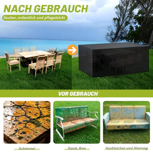 Aipwerer Abdeckung Gartenmöbel, Abdeckplane Gartenmöbel 180x120x74cm – Ansicht 5