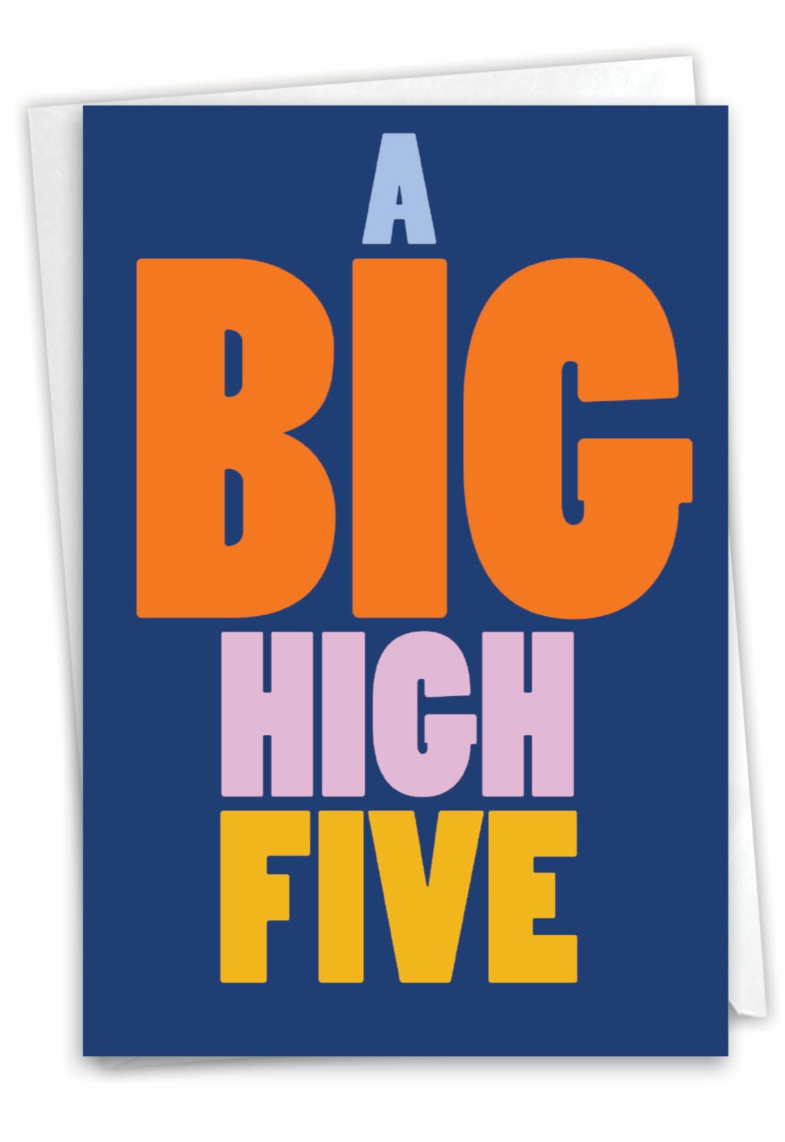 NobleWorks - Fun Congrats Card with Envelope - Bold and Colorful Greeting, Celebration Card - Big High Five C3223CGG