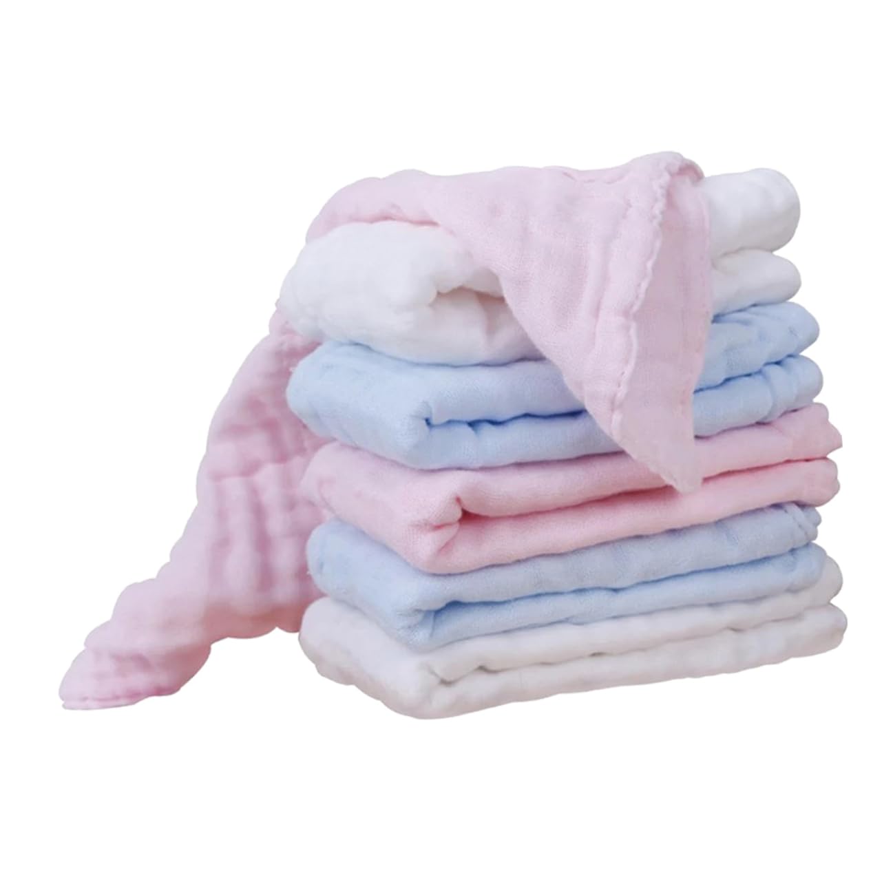 Abaodam 18stücke Pflegehandtücher Baumwolle Vielseitige Mulltücher Für Mädchen Füttern Waschen Für Tägliche Pflege Weiß Blau Rosa