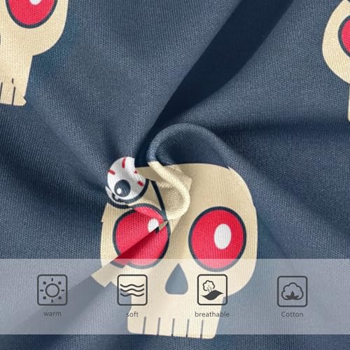 Cute Beige Skulls Navy Blue Little Girl Panties Girls Underwear Toddlers Cotton Fancy Kids Undies Briefs 2t3