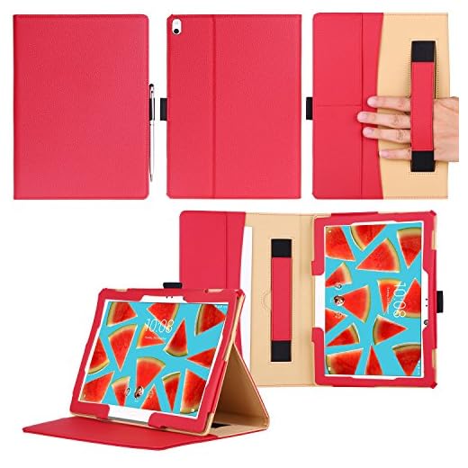 Lenovo Tab 4 10 Plus/Tab 4 10 Funda, VOVIPO Premium de piel sintética tipo libro funda para tablet para lenovo Tab 4 10 Plus/Tab 4 10 Tablet (2017 versión)