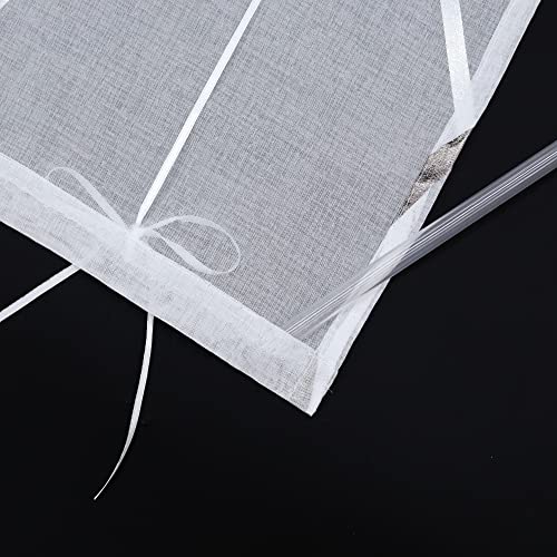 CORLIF Raffrollo mit Ösen Gardinen Küche Raffgardinen Transparent Ösenrollo Vorhänge Mit Wellen-Druck Modern Voile Braun BxH 80x130cm 1 Stück