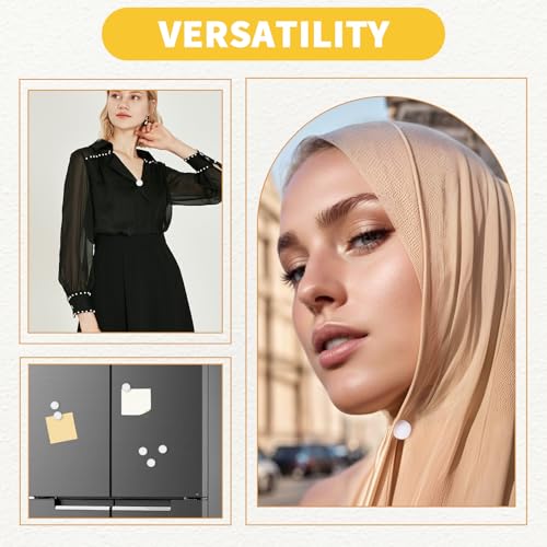 Image of 8 Pcs Hijab Magnets, White Multi-Use Small Hijab Magnet Pins for Women, Magnet Pins Buttons No-Snag Scarf Clasp Pinless Brooch for Clothes Scarves Shawl Shirts Women Men
