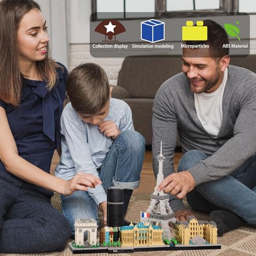 Paris Skyline Architecture Set: Eiffel Tower & Louvre Model for Adults and Ages 14+, 3680 PCS