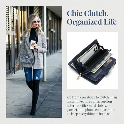 Image of Classic Crossbody Bag for Women, Small Chain Strap Wallet Purse with Phone Compartment & Card Slots