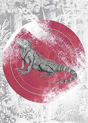 Póster Komar Iguana Circle de 50 x 70 cm, lámina decorativa circular 2
