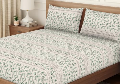Image of Welspun Arlo Microfiber Double Bedsheet with 2 Pillow Covers, 220 x 240 cm Double Bed Sheet, Soft Breathable Fabric, Fade Resistant, Easy Care, Comfortable Cooling Bed Sheet, Beige