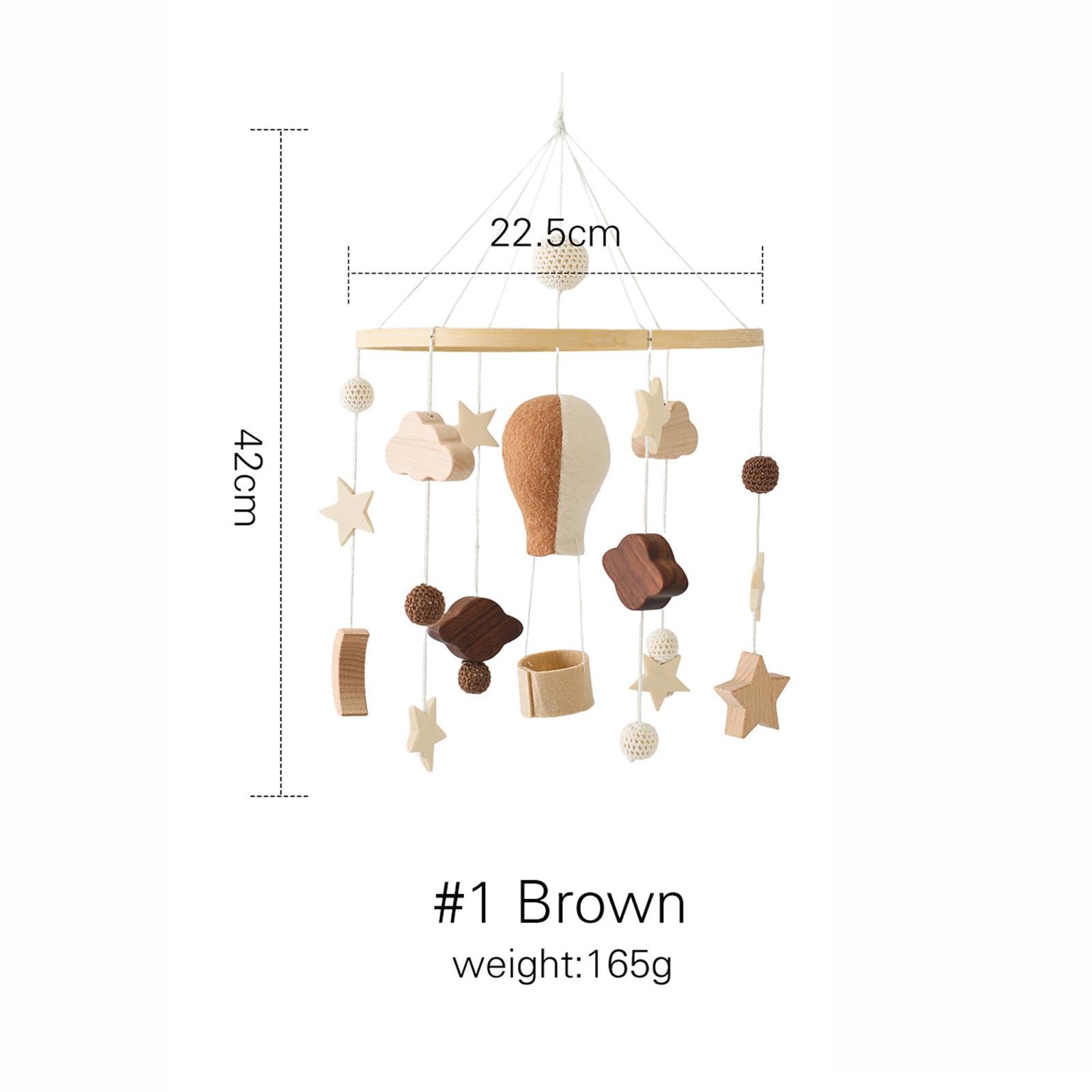 Gralara Mobile für Kinderbett Krippe Holz Hängemobile Filzkugel Bettmobile Krippenanhänger Spielzeug Aus Holz Und Filz Leises Schwingen Unterstützt Einsc, Stil c