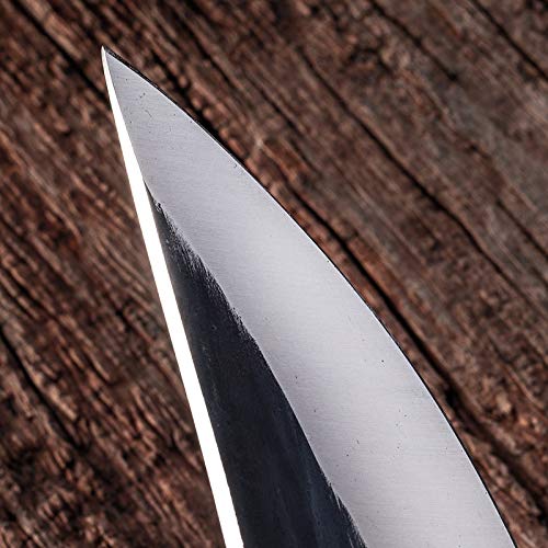 Boning Knife, Carbon Steel Boning Knife Handmade Forged Kitchen Knife Meat Cleaver Vegetable Knife Kitchen Bone Fruit Cutter Tool BY ZZYY (Color : Without cover)