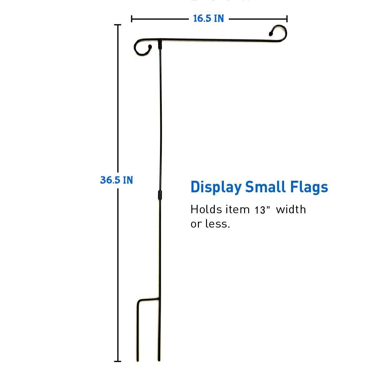 KafePross Garden Flag Stand Black Metal Yard Benner Flagpole 16.5