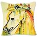 BONNIU Housse Coussin Decorative 40X40 cm Taie Oreiller Velours Zippé Abstrait Art Deco - Dali - Les Chevaux De Cheval De Caligula Dali B5007