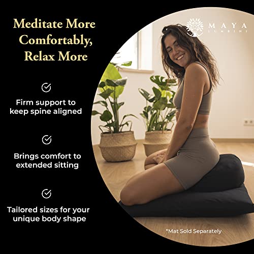 Maya Lumbini Round Meditation Cushion/Floor Pillow - Designed To Prevent & Relieve Back Pain - Meditate Longer, Relax More - Organic Certified & Bug Proof (Round (Large Size), Storm Gray) #TOP1
