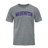 Barnesmith University of Washington UW Huskies Short Sleeve Adult Unisex T-Shirt, Classic, Charcoal Grey, Large