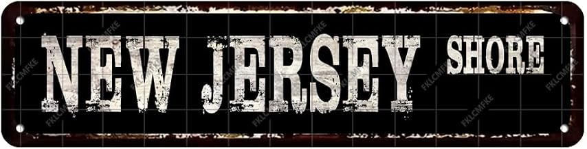 New Jersey Shore Wall Decor Funny Bar Signs Man Cave Vintage Metal Street Tin Sign For Garage Home Pub 16 x 4 Inches