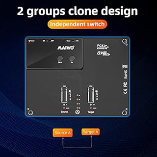 MAIWO Dual-Bay M.2 NVME Clone Docking Station, Duplicatore Esterno per SSD, USB C 10Gbps, Supporto B&M-Key SSD. K3015P