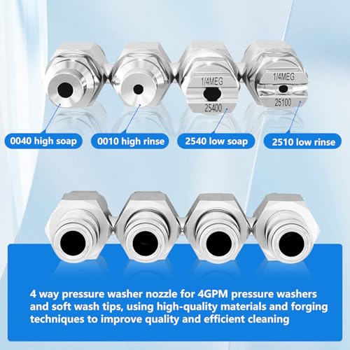 Image of 4 Way Rod Nozzle suitable for 4 GPM Rod Pressure Washer Nozzle