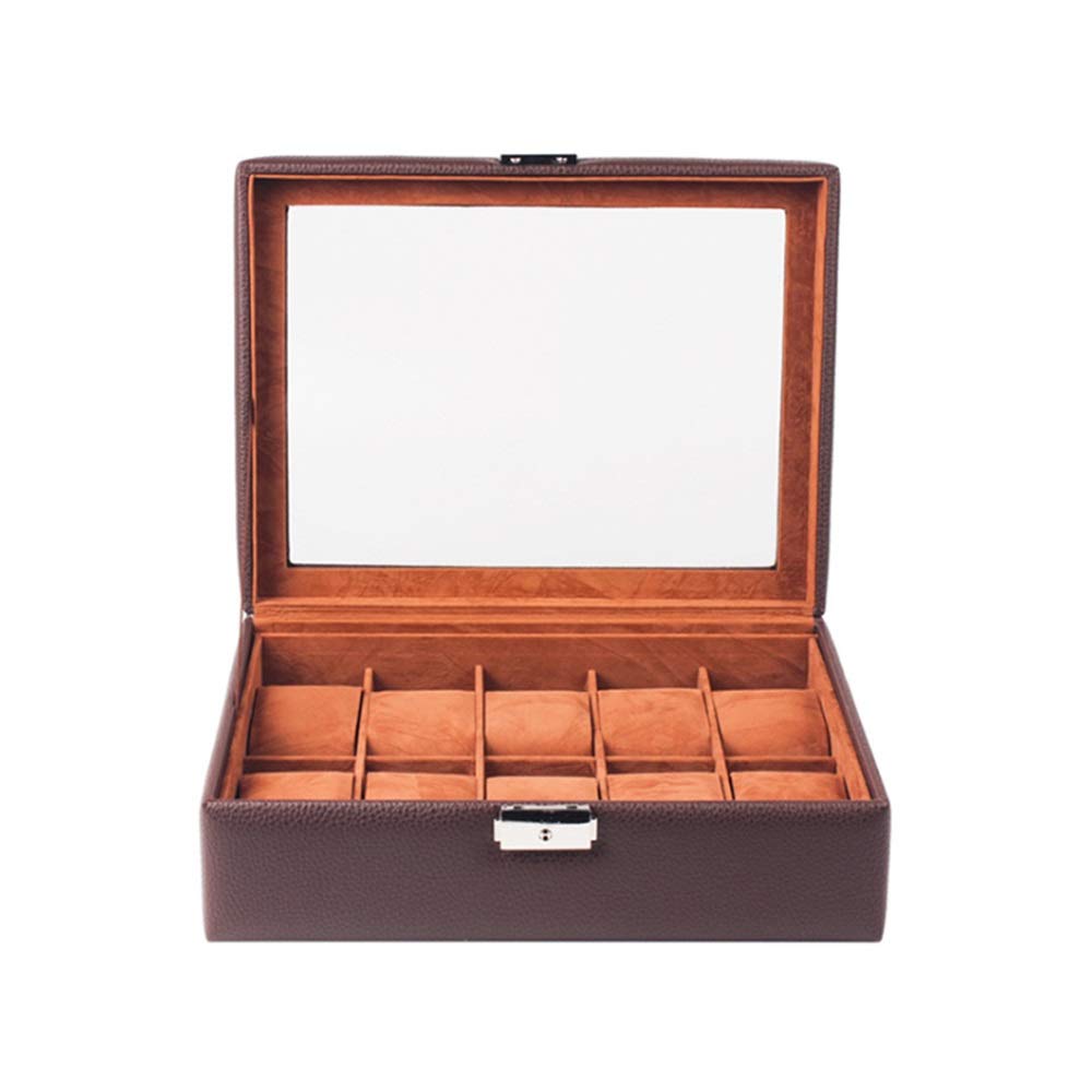 Scatole per Orologi Scatola porta orologi con display a lucernario semplice e quadrante serratura a parola, scatola in pelle PU per il Compleanno di Natale