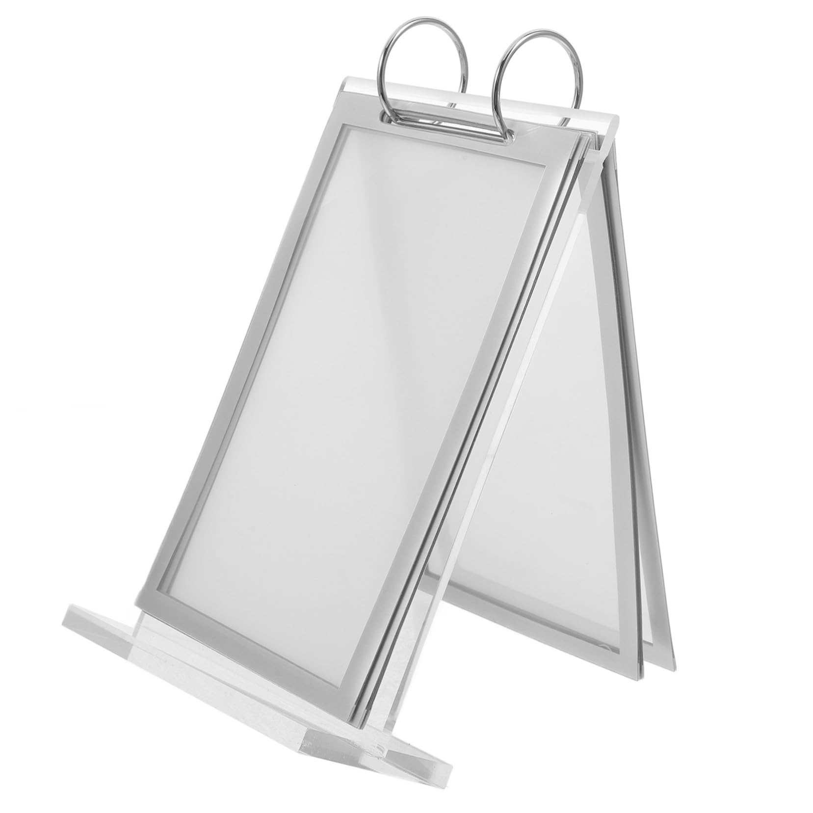 SHINEOFI 4piezas Soporte De Menú Transparente Vertical Con Base Estable Para Restaurantes Exhibidor De Mesas Para y Carteles