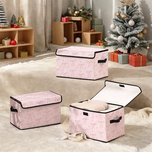 Image of Stackable Clothes Storage Bins with Lids 3 Pack | Closet Organizers Fabric Box for Home and Office,Blanket Clothes Organizers,Under Bed Storage Containers