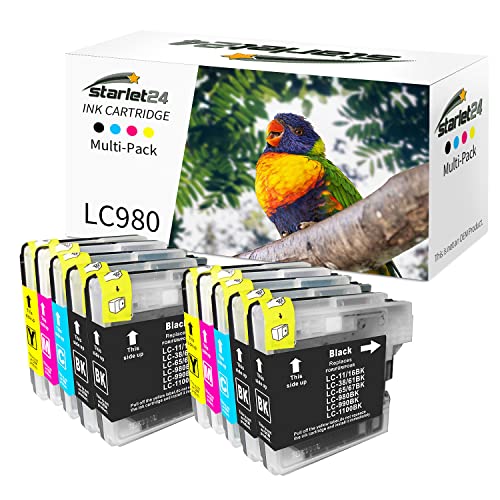 10 Cartuchos de Tinta compatibles con Brother LC 980 LC 1100 Tinta para DCP 145C DCP 195C DCP 165C MFC 250C MFC 490CW MFC 5490CN MFC 5890CN(4 Negro, 2 Cian, 2 Magenta 2 Amarillos)