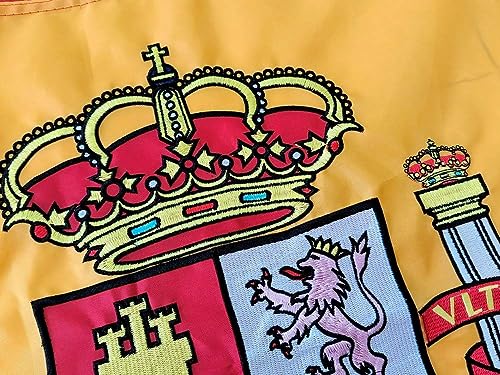 Embroidered Spain Flag, Large Spanish Flag for Outdoor 90 x 150 cm, Reinforced Balcony Spain Flag with 2 Metal Eyelets - Image 4