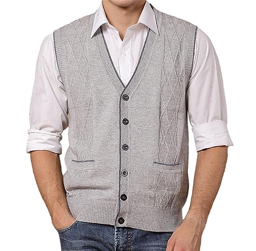 Chaleco de punto para hombre ideal para oficina y negocios en invierno