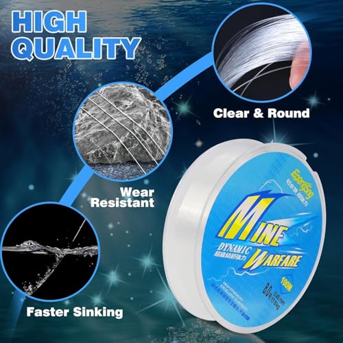 Lonimia Clear Nylon Fishing Line, Invisible Monofilament Wire, 100 Meters, 0.45mm Diameter, Craft DIY Tool