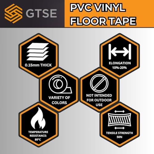 Image of GTSE - Orange Vinyl PVC Floor Tape 2 inch x 108ft Safety Marking Tape