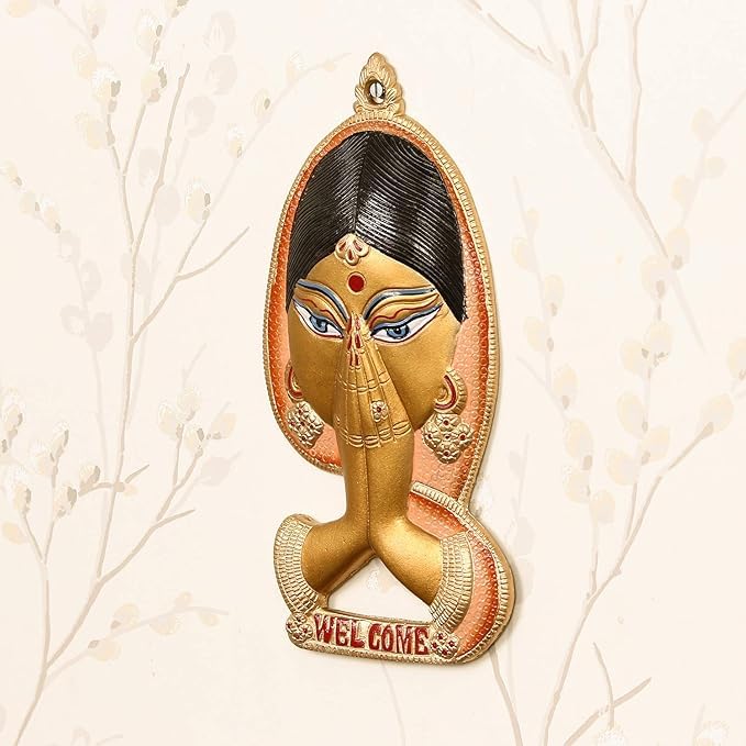 Sculpture murale Namaste Lady en métal fait main, le cadeau idéal pour femme