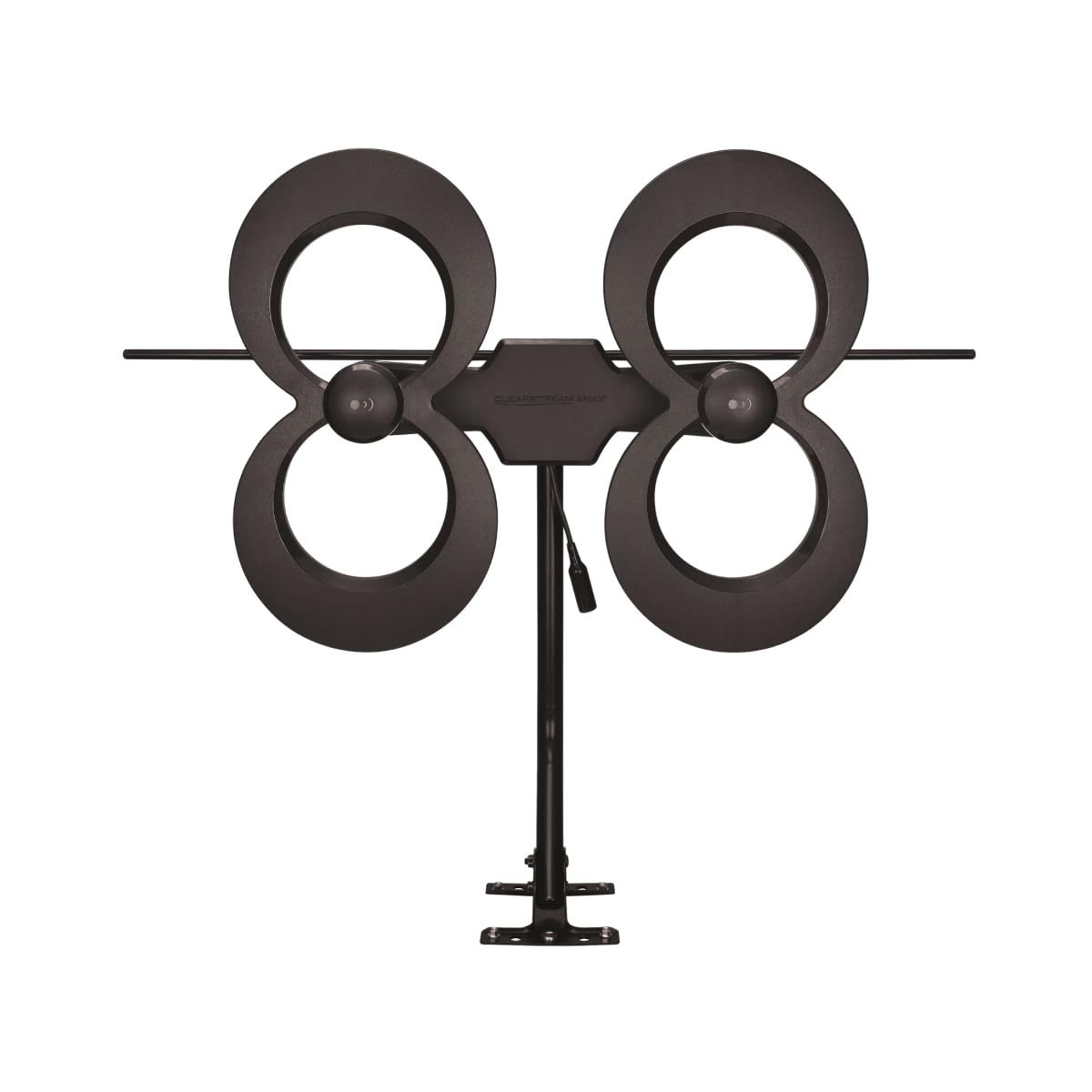 Antennas Direct ClearStream 4MAX Indoor Outdoor TV Antenna, UHF VHF, Multi-Directional, 70+ Mile Range, 4K 8K UHD, NEXTGEN TV – w/ 20-inch Mast (Black)