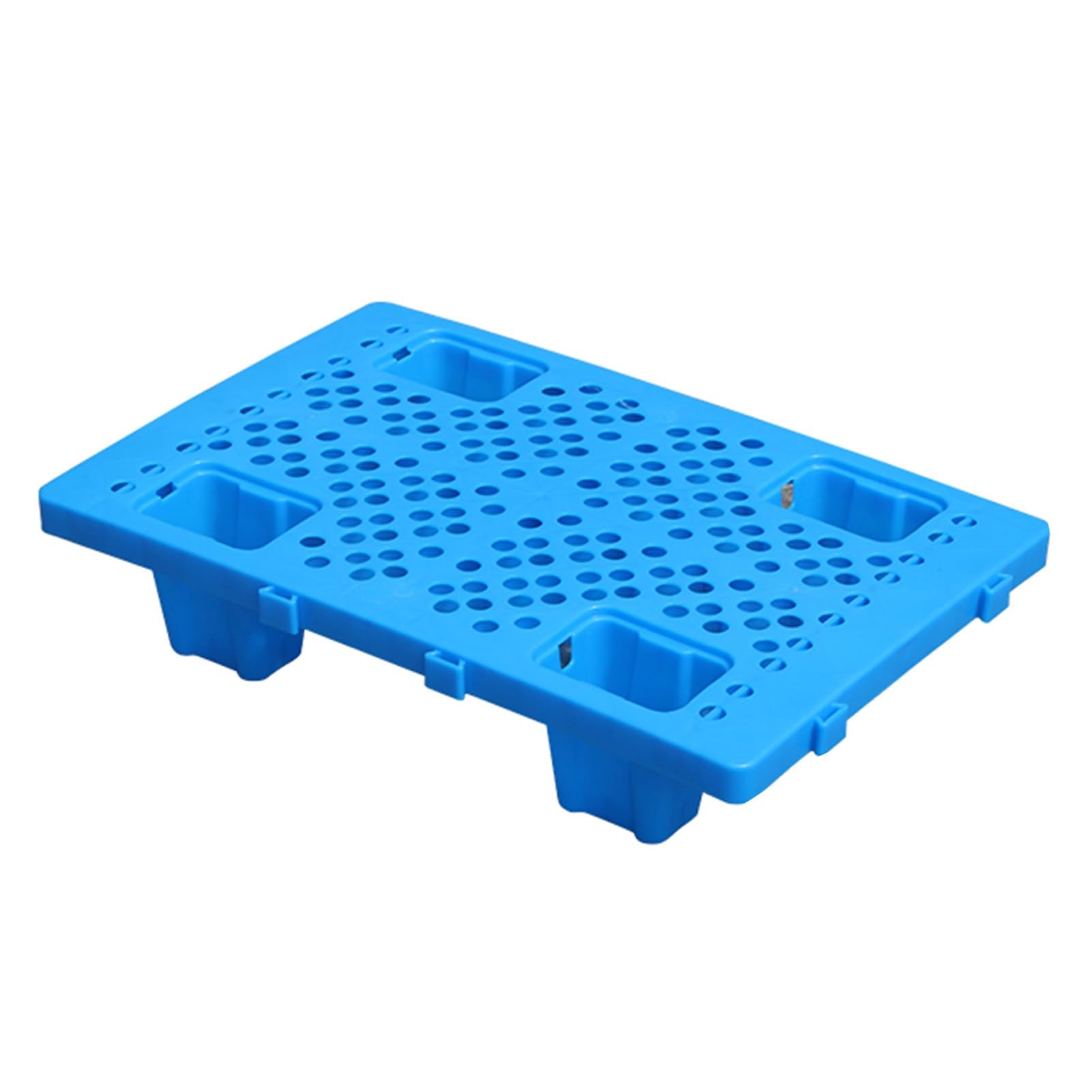 Plastikowa paleta do podłogi w piwnicy, lekkie palety polietylenowe, HDPE Oddychająca siatka stojak na artykuły, zagnieżdżana platforma paletowa do wysyłki (kolor: niebieski - 23,6 x 15,6 x 10,7 cm,