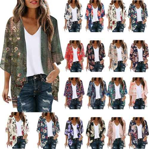 Floral Printed Lightweight Casual Cardigan Coat for Women UK