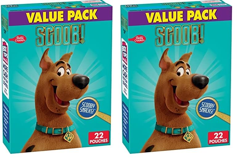 Betty Crocker Scooby Doo Fruit Flavored Snacks, Treat Pouches, Value Pack, 22 ct (Pack of 2)