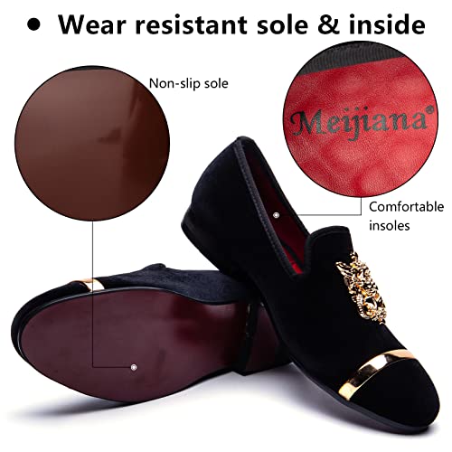 Image of Meijiana Men's Fashion Classic Microfiber PU Leather Loafers and Weeding Dress Shoes for Men