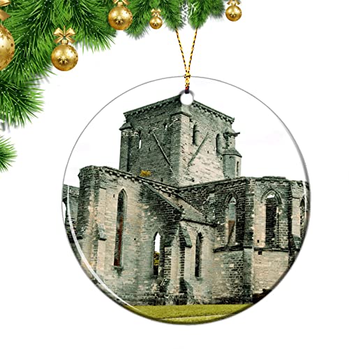 Umsufa Bermuda Christmas Ornaments Bermuda St. George Church Ornaments Christmas Tree Pendant Decorative Ceramic Sheet Souvenir Travel Gift