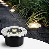 Niederspannungs-Landschaftsleuchten, Bodeneinbauleuchten für den Außenbereich, IP65, wasserdicht, rund, eingebettetes LED-Untergrundlicht für Terrasse, Deck, Stufe, Gartenleuchten, AC12/24 (Grün