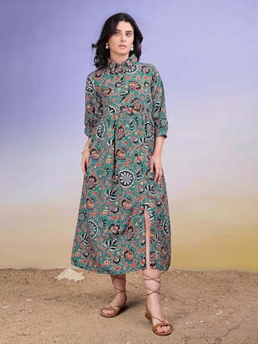 Image of PURVAJA Women's Cotton Dress(Floe-215-218)