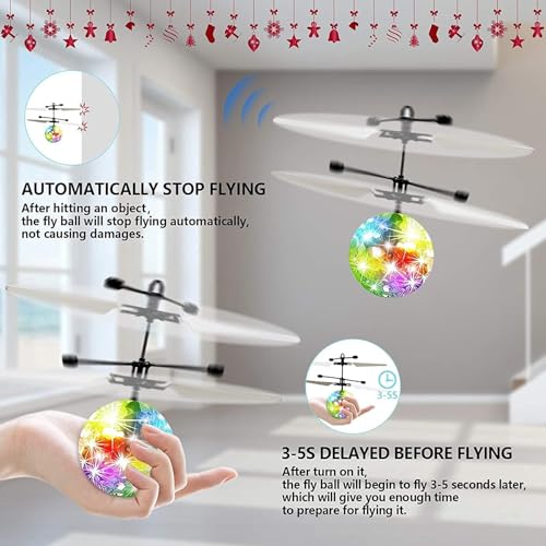 Fliegender Ball, Mini Drohne für Kinder, Flying Ball für Indoor und Outdoor, Fliegender Ball für Kinder, Fliegendes Spielzeug für Jungen und Mädchen Alter 3,4,5,6,7,8+