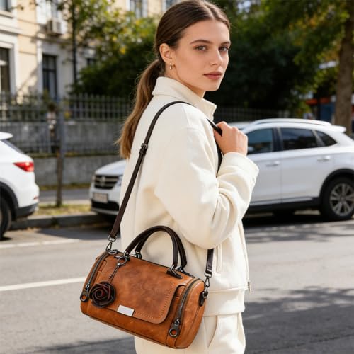 Bolso tote retro para mujer con charm floral vintage miniatura 2
