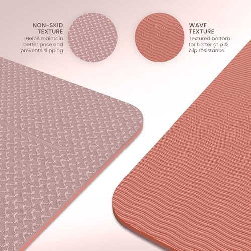 Yogii Yoga Mat - Non-Slip 6mm Thick TPE & Travel-friendly Yoga Mat - Perfect for Home & Gym Exercise Fitness & Pilates - With Laser Alignment Guides for Men & Women - Image 4