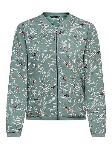 ONLY Damen Onlvic Jacket Aop Ptm Bomberjacke, Chinois Green, 38 EU