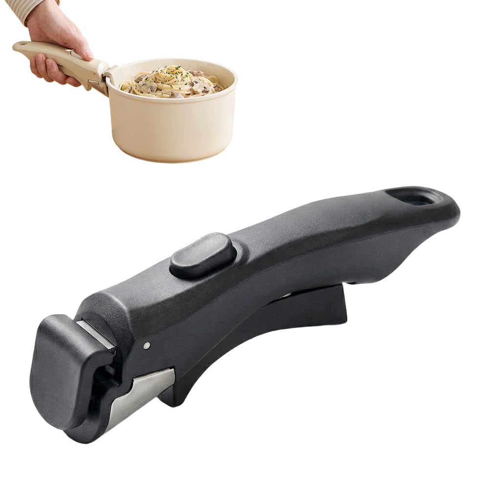 ComedyKing Générique Universal Removable Handle for Pans, Poignée Amovible Universelle Pour Poêles, Removable Handle, Detachable for Heat Resistant Saucepan (250°C) (noir)