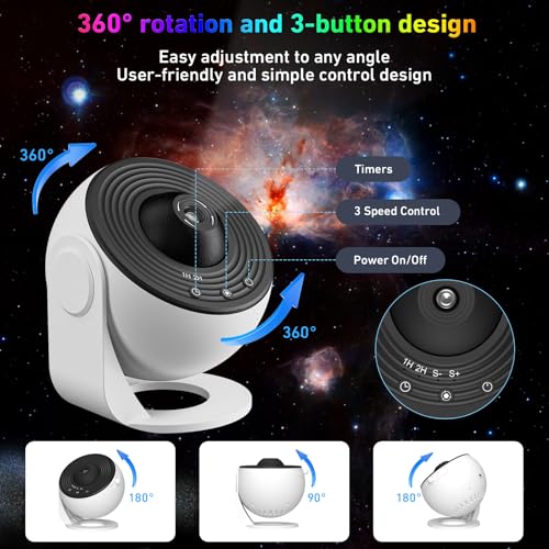 Image of CUTEEEE Galaxy Projector Star Planetarium with 13 HD Film Discs, Space Projector with Moon, Solar System, Nebula, Night Sky Projector Galaxy Lamp with Auto Off Timer, Adjustable 360 Projection