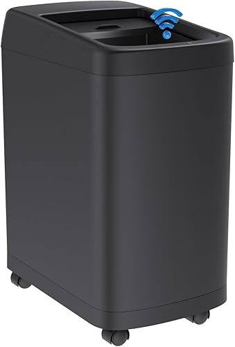 ELLO&ALLO Cubo de basura de 13 galones de 50 litros con sensor de movimiento de cocina con ruedas, automático sin contacto de alta capacidad con